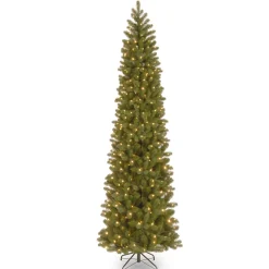 9 ft. Pre-Lit Downswept Douglas Fir Pencil Slim Tree with Dual Color LED Lights