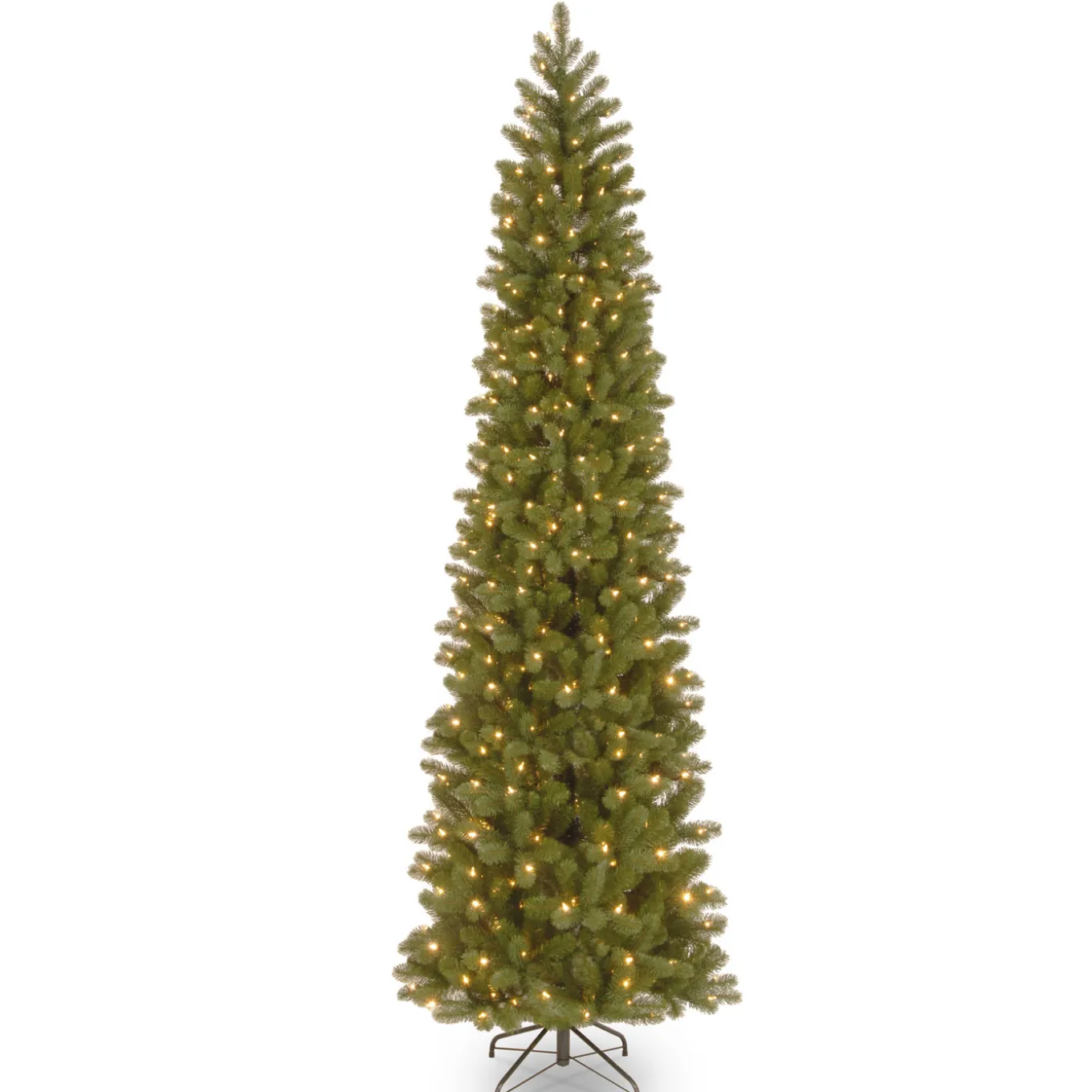 9 ft. Pre-Lit Downswept Douglas Fir Pencil Slim Tree with Dual Color LED Lights