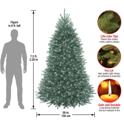 7.5 ft. Pre-Lit Dunhill Fir Blue Tree with Clear Lights