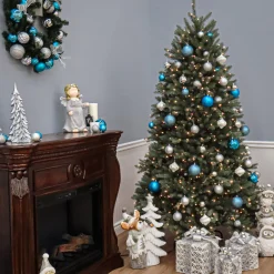 7.5 ft. Pre-Lit Dunhill Fir Blue Tree with Clear Lights