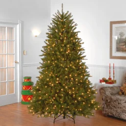 7.5 ft. Pre-Lit Dunhill Fir Hinged Tree with Clear Lights