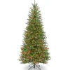 7.5 ft. Pre-Lit Dunhill Fir Slim Tree with Multicolor Lights