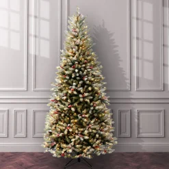 7.5 ft. Pre-Lit Dunhill Fir Slim Tree with Clear Lights