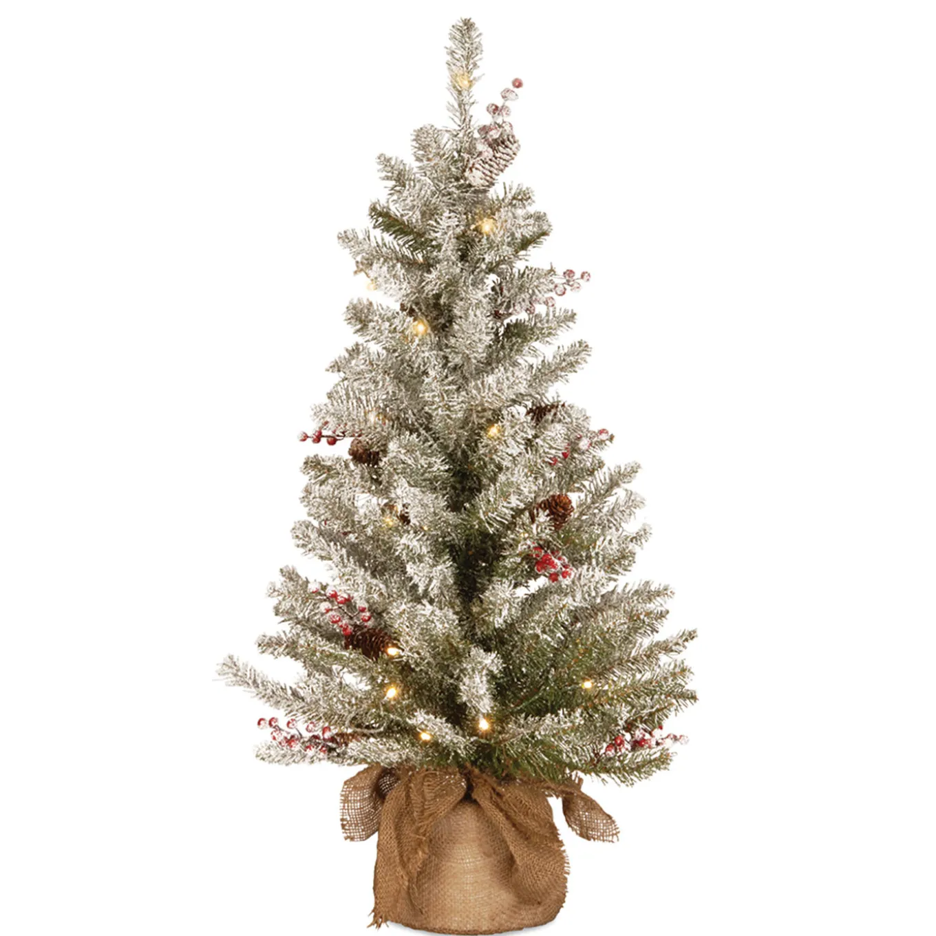 3 ft. Pre-Lit Dunhill Fir Tree with Warm White LED Lights