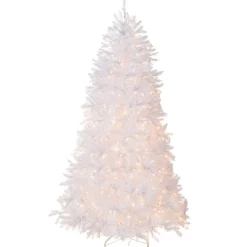 9 ft. Pre-Lit Dunhill Fir White Tree with Clear Lights