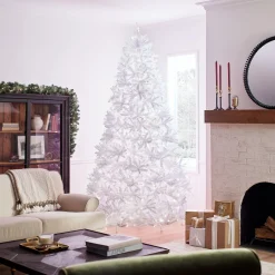 9 ft. Pre-Lit Dunhill Fir White Tree with Clear Lights