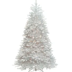 7.5 ft. Pre-Lit Dunhill Fir White Tree with Clear Lights