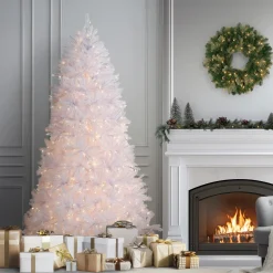 7 ft. Pre-Lit Dunhill Fir White Tree with Clear Lights