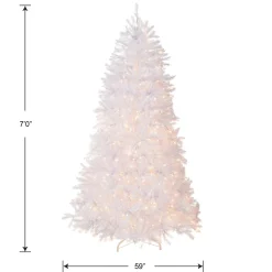 7 ft. Pre-Lit Dunhill Fir White Tree with Clear Lights