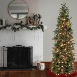 6 ft. Pre-Lit Duxbury Feel Real Slim Tree with LED Lights