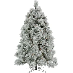 6.5 ft. Pre-Lit Flocked Bavarian Pine Tree