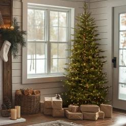 7.5 ft. Pre-Lit Fraser Grande Slim Tree with Clear Lights