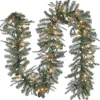 9 ft. Pre-Lit Frosted Arctic Spruce Garland with Clear Lights