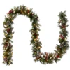 9 ft. Pre-Lit Frosted Berry Garland with Clear Lights