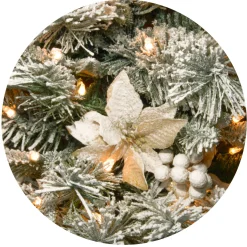 6 ft. Pre-Lit Frosted Colonial Slim Half Tree with Clear Lights