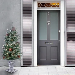 4 ft. Pre-Lit Frosted Mountain Spruce Tree with Clear Lights