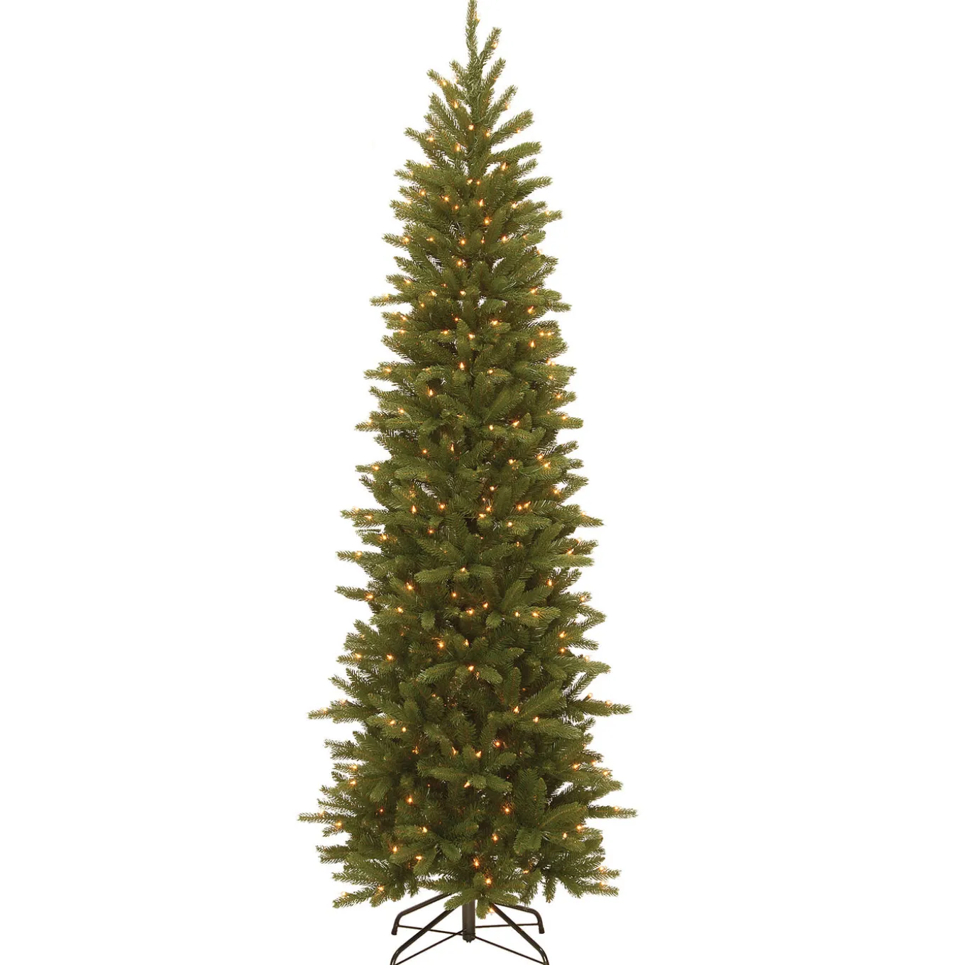 7.5 ft. Pre-Lit Grande Fir Pencil Slim Tree with Clear Lights