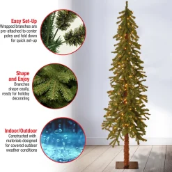 6 ft. Pre-Lit Hickory Cedar Tree with Clear Lights