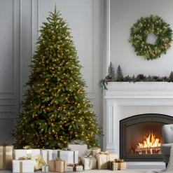 7.5 ft. Pre-Lit Jersey Fraser Fir Medium Tree with Clear Lights