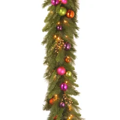6 ft. Pre-Lit Kaleidoscope Garland with Warm White LED Lights