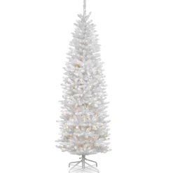 7 ft. Pre-Lit Kingswood Fir White Pencil Tree with Clear Lights