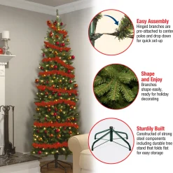 7.5 ft. Pre-Lit Kingswood Fir Pencil Tree with Clear Lights
