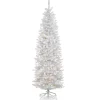 6.5 ft. Pre-Lit Kingswood Fir White Pencil Tree with Clear Lights