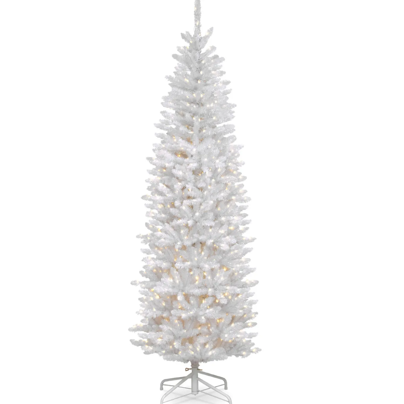 6.5 ft. Pre-Lit Kingswood Fir White Pencil Tree with Clear Lights