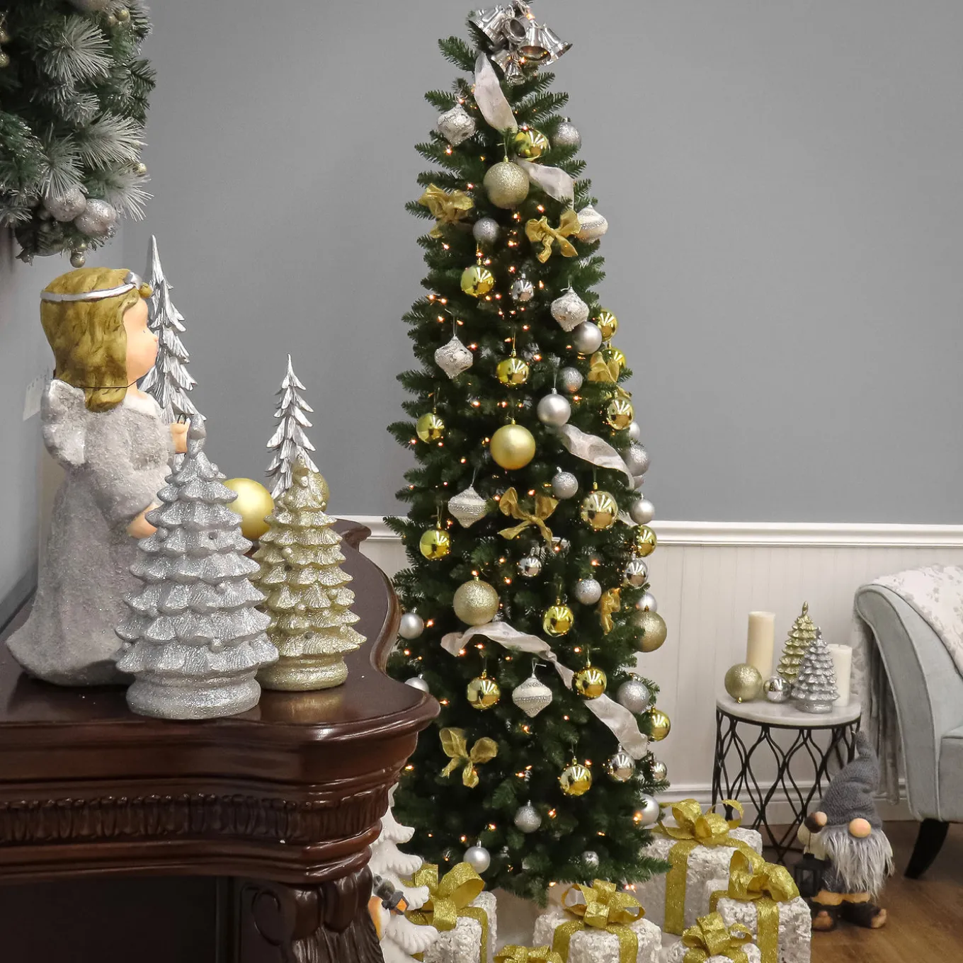 7 ft. Pre-Lit Kingswood Fir Pencil Tree with Clear Lights