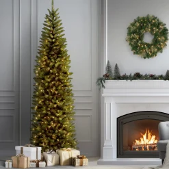9 ft. Pre-Lit Kingswood Fir Pencil Tree with Clear Lights
