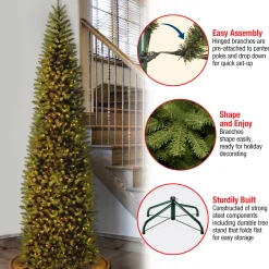 9 ft. Pre-Lit Kingswood Fir Pencil Tree with Clear Lights