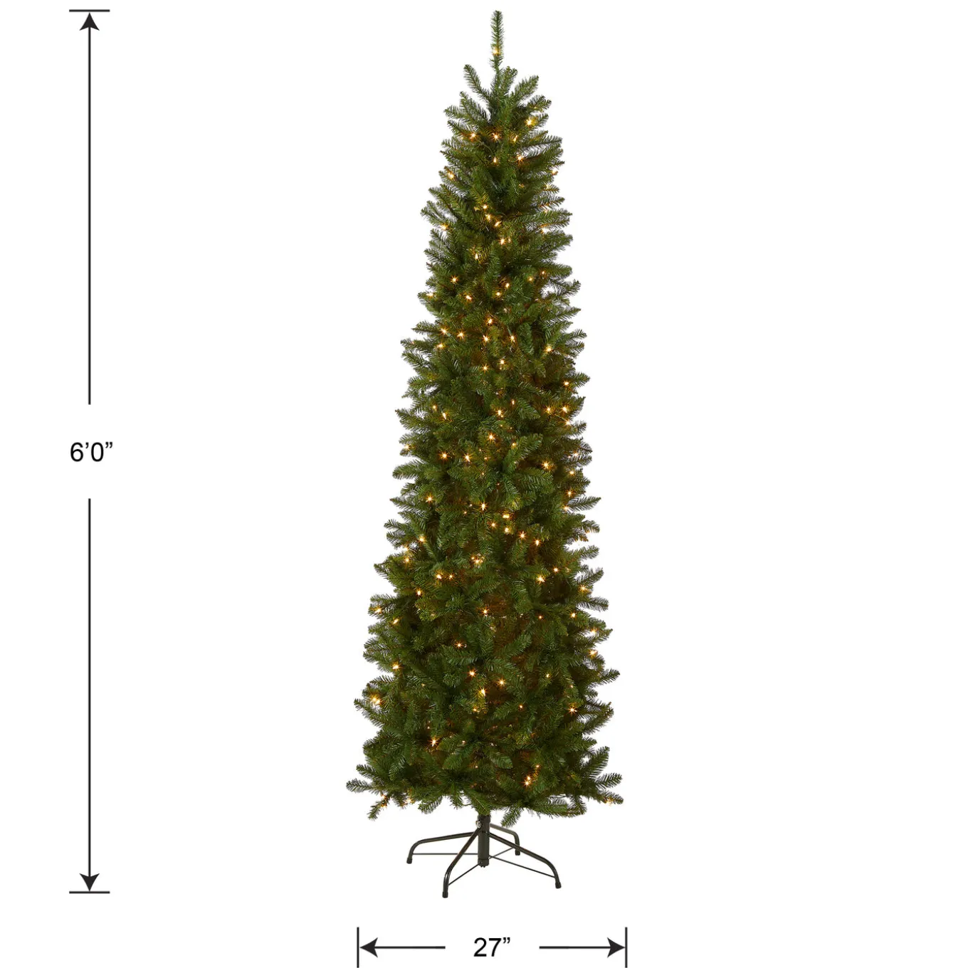 6 ft. Pre-Lit Kingswood Fir Pencil Tree with Clear Lights