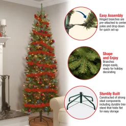 7 ft. Pre-Lit Kingswood Fir Pencil Tree with Multicolor Lights
