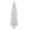 9 ft. Pre-Lit Kingswood Fir White Pencil Tree with Clear Lights