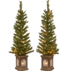 4 ft. Pre-Lit Leigh Valley Tree Set with Clear Lights