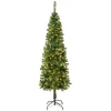 6 ft. Pre-Lit Linden Spruce Slim Tree with Warm White LED Lights