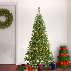 6 ft. Pre-Lit Linden Spruce Tree with Warm White LED Lights