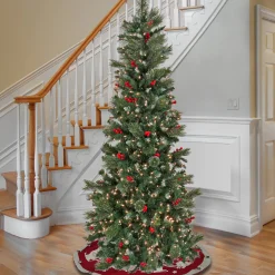 7.5 ft. Pre-Lit Meadowlark Pencil Tree with Clear Lights