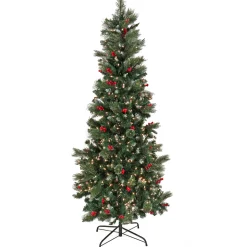 6.5 ft. Pre-Lit Meadowlark Pencil Tree with Clear Lights