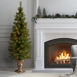 5 ft. Pre-Lit Montclair Spruce Slim Tree with Clear Lights