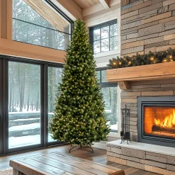 10 ft. Pre-Lit Natural Fraser Slim Fir Tree with Clear Lights