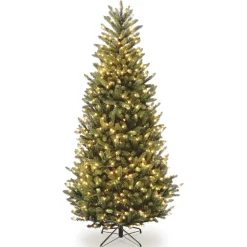 6.5 ft. Pre-Lit Natural Fraser Fir Slim Tree with Clear Lights