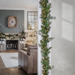 9 ft. Pre-Lit North Conway Garland with LED Lights