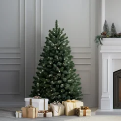 4.5 ft. Pre-Lit North Valley Blue Spruce Tree with Clear Lights