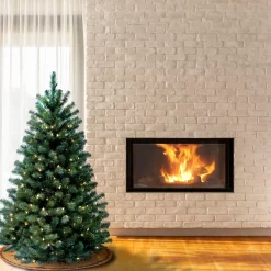 4.5 ft. Pre-Lit North Valley Blue Spruce Tree with Clear Lights