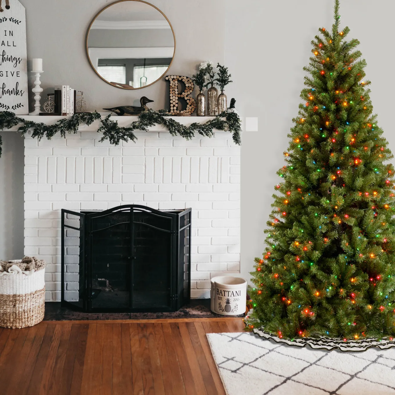 6.5 ft. Pre-Lit North Valley Spruce Tree with Multicolor Lights