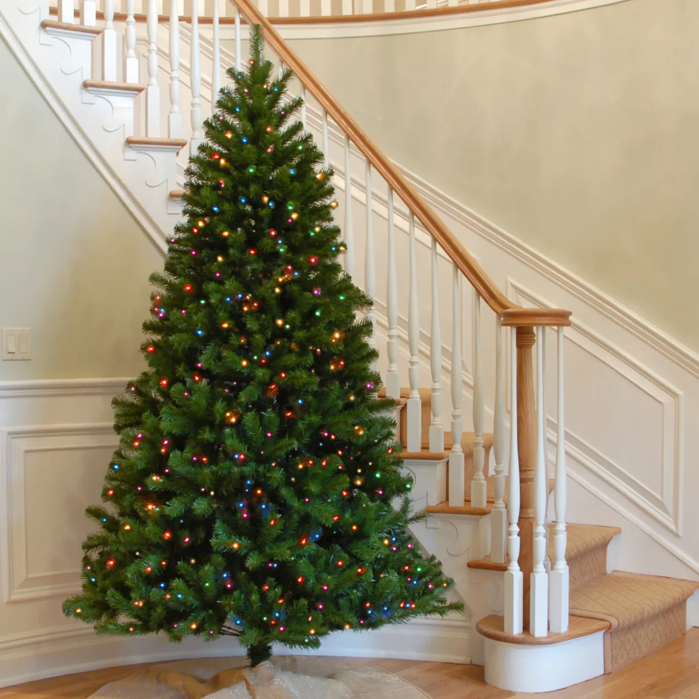 7 ft. Pre-Lit North Valley Spruce Tree with Multicolor Lights