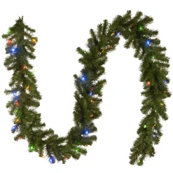 9 ft. Pre-Lit North Valley Spruce Garland with Dual Color LED Lights
