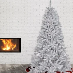 7.5 ft. Pre-Lit North Valley Spruce White Tree with Clear Lights