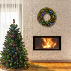 4.5 ft. Pre-Lit North Valley Spruce Tree with Multicolor Lights